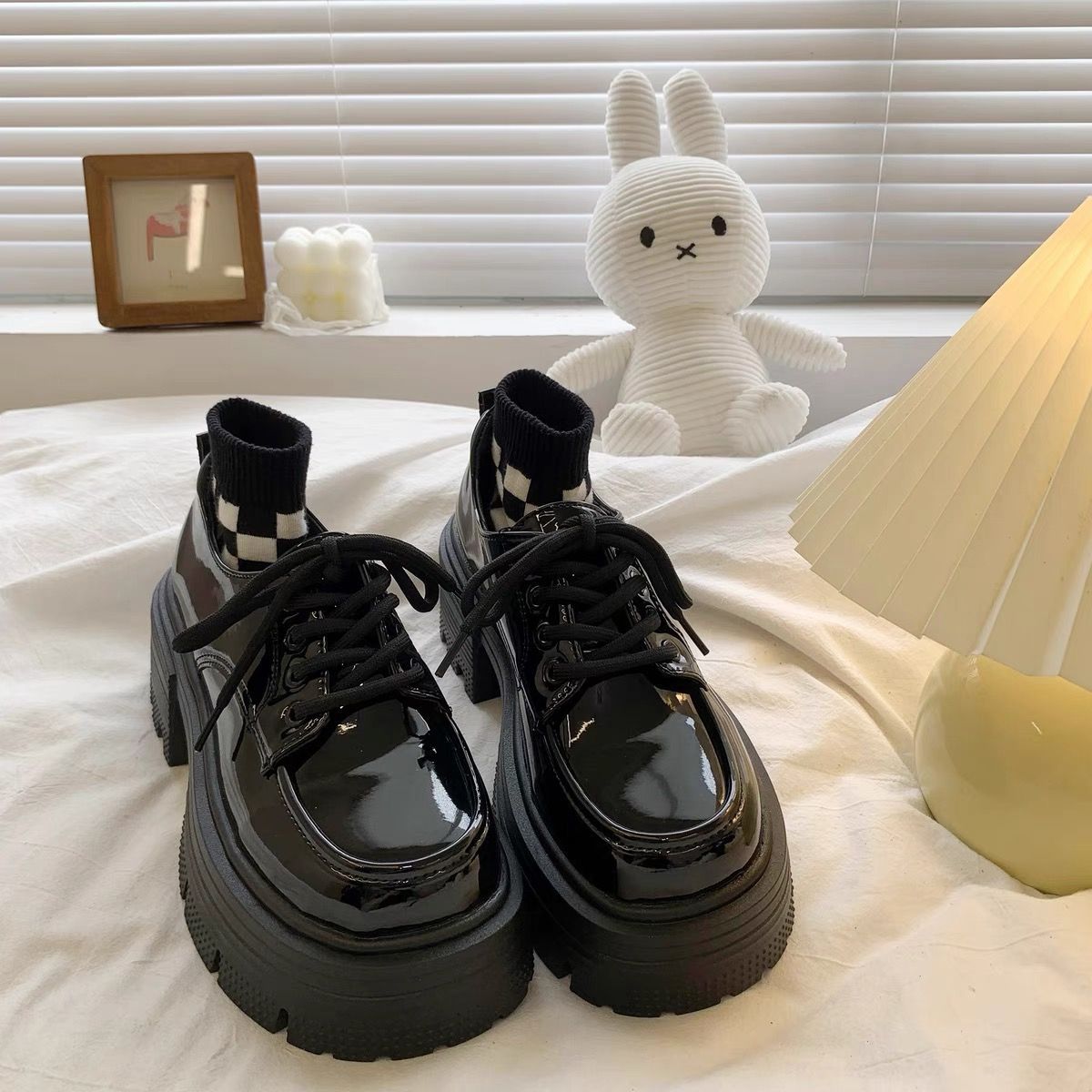 Modas mary-zhen verano zapatos de cuero mujeres estilo británico 2024 nuevos zapatos lefour cordones negros zapatos de sola gruesa