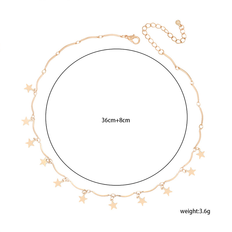 7g Weight Necklace Classification Wedding, Travel Occasion Women'S Gender Gold Color Fashion Solid Color Multilayer Star Moon Necklace Wholesale Nihaojewelry 1