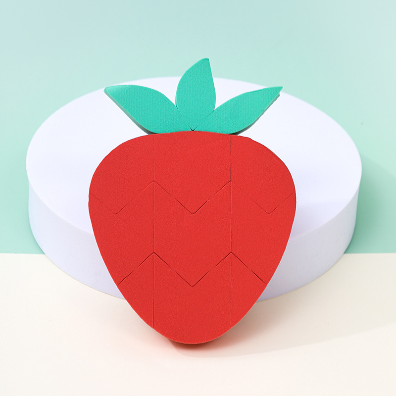 Plano de recolección personalizado de fábrica, gran soplo de polvo, sin látex, fresa, esponja de maquillaje, cojín de aire, agua, venta al por mayor transfronteriza