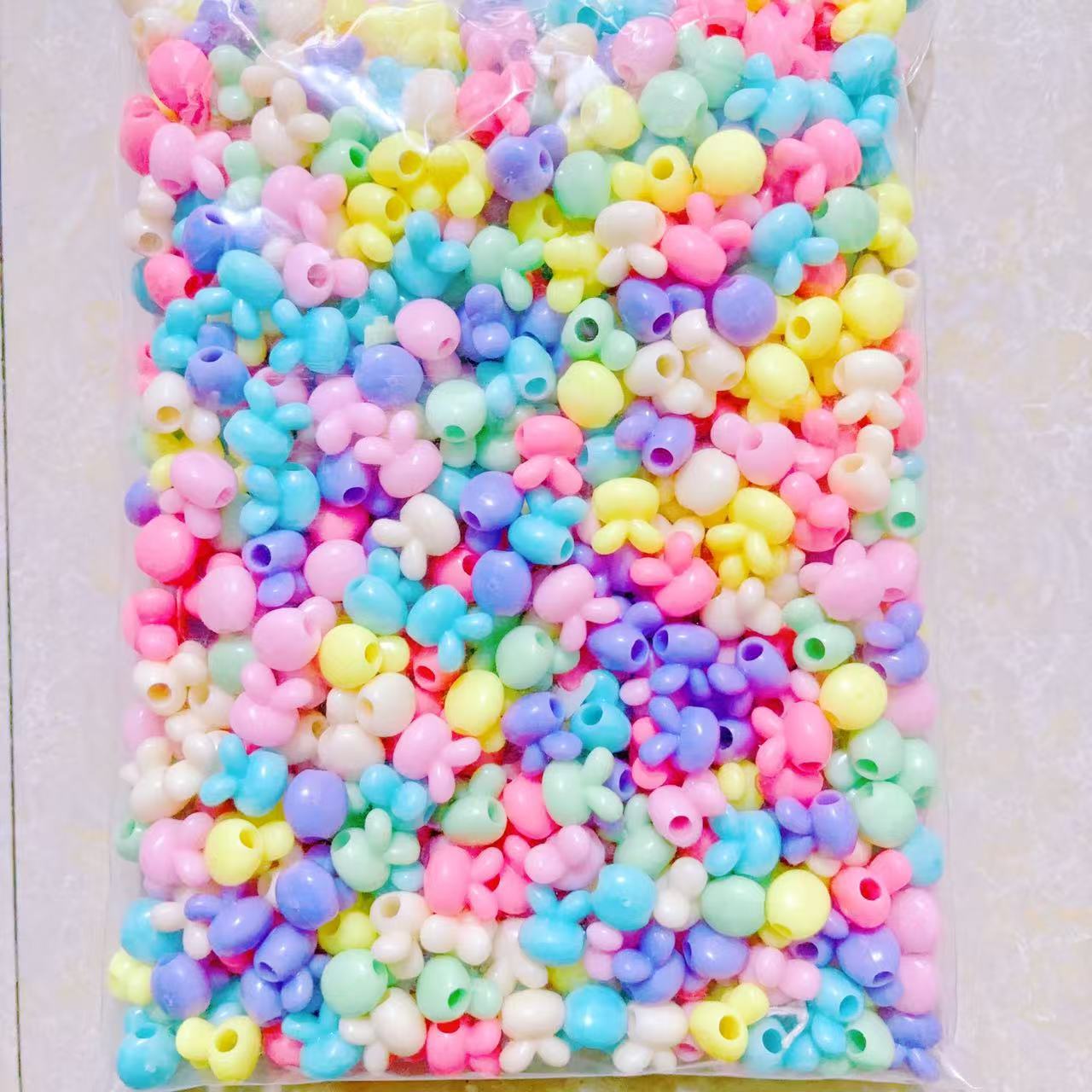 2025 Nuevas cuentas de cabello baratas en bolsa nuevas cuentas de plástico de color primavera diy gran agujero image 32