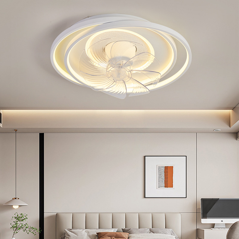Lámpara de ventilador de dormitorio de espectro completo moderna y minimalista 2024 nueva cabeza de gran viento creativo personalidad de lámparas Zhongshan