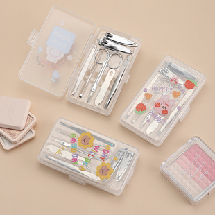Cartoon nail clippers suit seven-piece nail clippers beauty manicure tool set nail clippers box printable logo