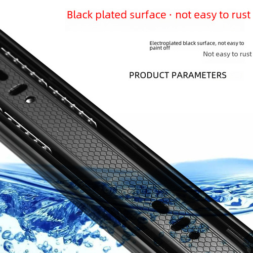 Tianju Le 45cm Wide Three-Section Drawer Slides | Silent, Thickened Damping Steel-Ball Triple-Fold Buffering Rail for Wardrobes