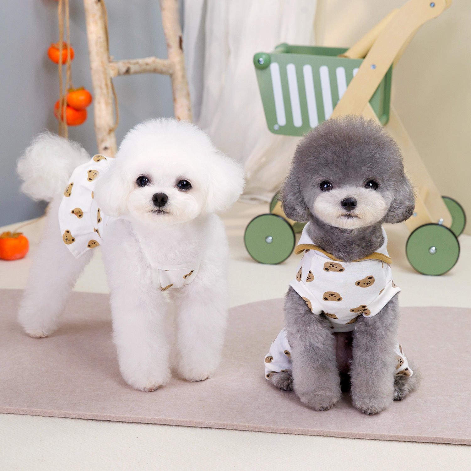 Summer Style Bear Print Camisole Cute Casual Vest For Students Comfortable Polyester Fabric Pet Supplies_voghion.com