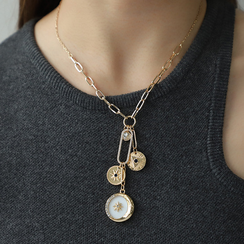 Kenjie European and American Style Star Magic Jewelry Set Cross-border Star Moon Necklace Earrings Ring Set for Women