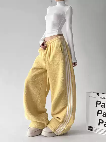 [Heavyweight Fleece] Sweatpants Men Women New 2025 Winter Wide-Leg Thickened Casual Pants Straight-Leg Pants