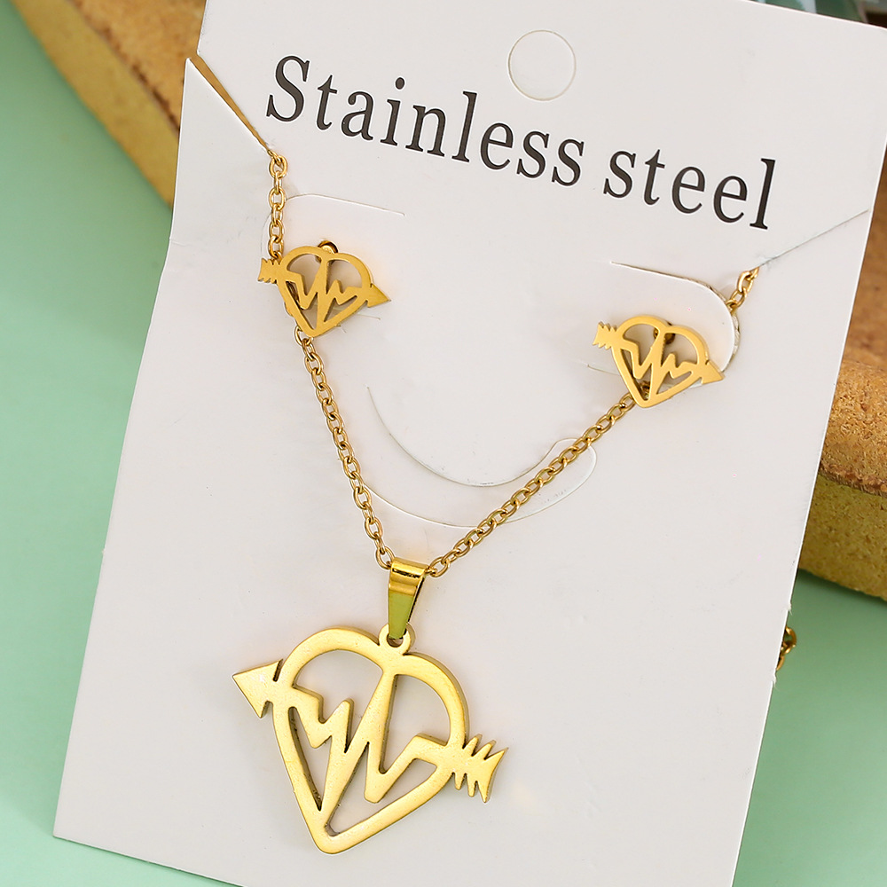 Großhandel Schmuck Einfacher Stil Pentagramm Auge Schmetterling Edelstahl 304 Überzug Schmuck-Set Kabelkette display picture 18