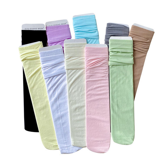Children's over-the-knee socks women's spring and summer candy color long velvet high socks Korean style girls' breathable non-slip thigh socks