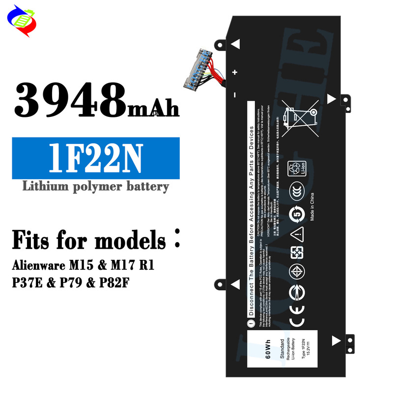 Suitable for Dell 1F22N Laptop Battery Alienware M15/M17 R1/P37E/P79/P82F