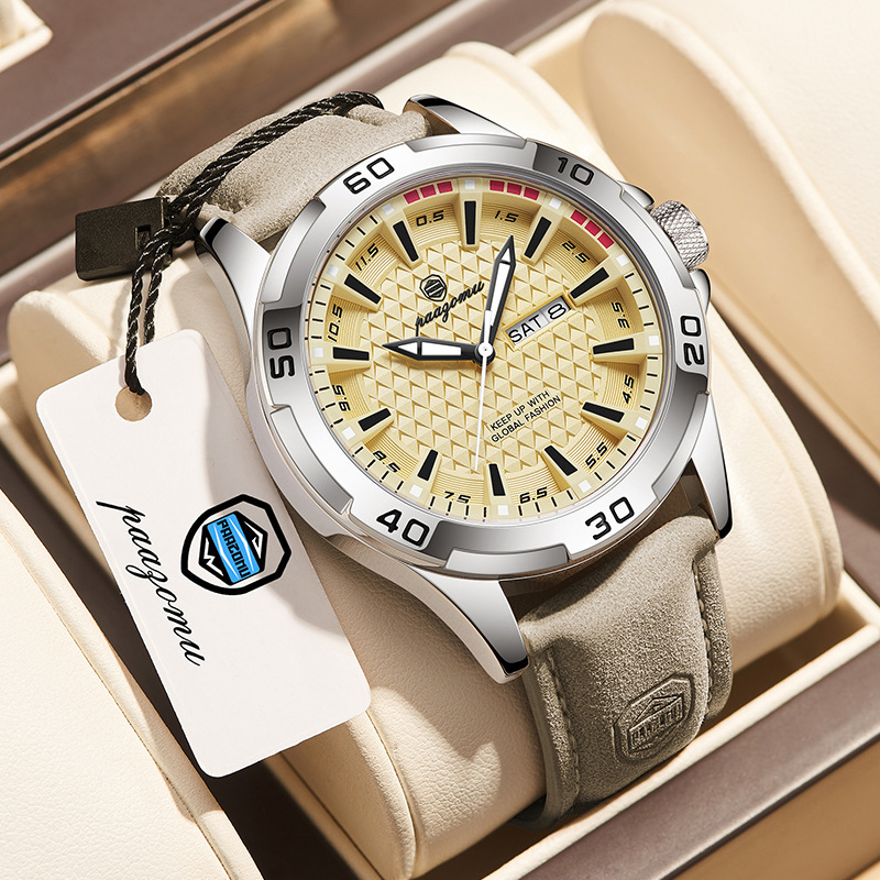 Paazomu Cross-Border New Large Dial Concept Watch for Men, High-End Air Hole Men's Wristwatch, Luminous Waterproof Quartz Watch Paazomu Cross-Border New Large Dial Concept Watch for Men, High-End Air Hole Men's Wristwatch, Luminous Waterproof Quartz Watch