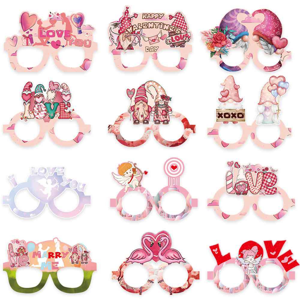 2026 nuevo día de San Valentín gafas de papel fiesta decoración regalo de día de San Valentín amor gafas Cupid