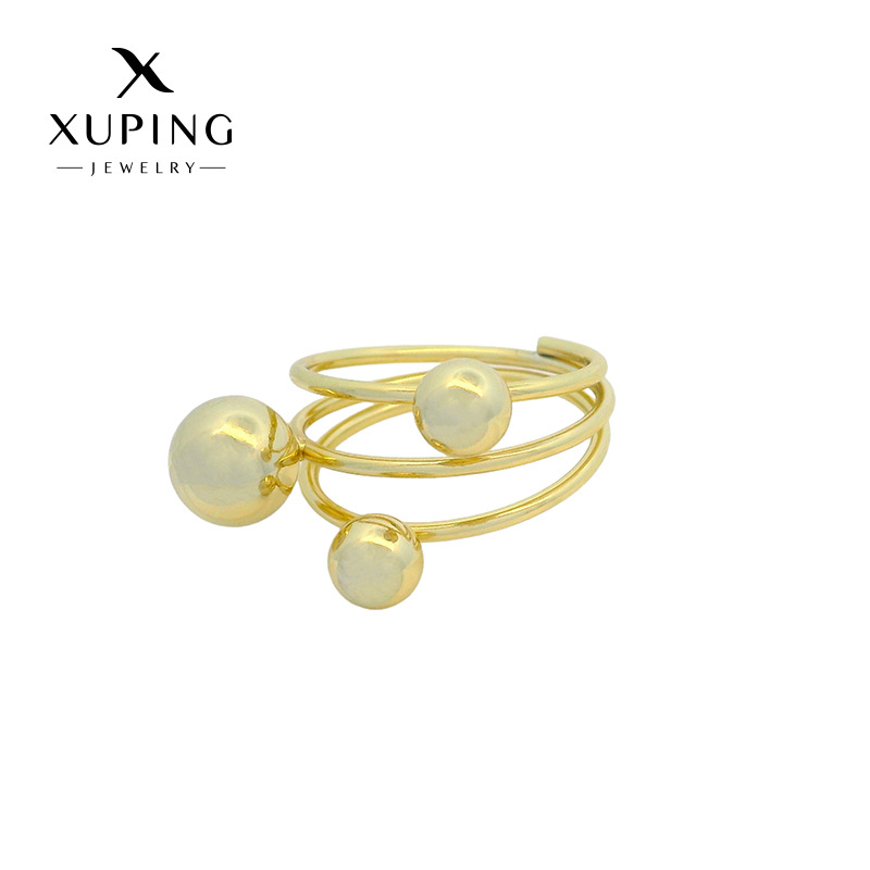 Xuping joyería transfronteriza nueva moda alta sensación de aleación de cobre lineal multicapa brillante perla anillo de anillo de damas
