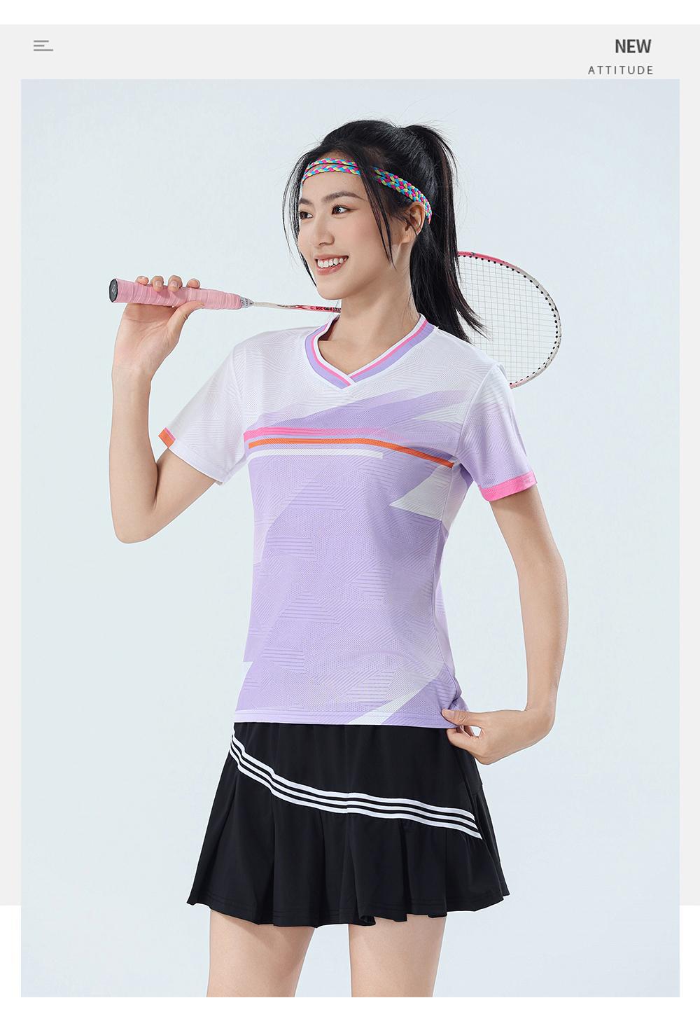 Nuevo set de bádminton transpirable de secado rápido hombre y mujer V-collar chaqueta deportiva para niños adultos con impresión personalizada image 27