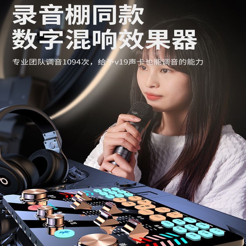 V19 ライブサウンドカードゲーム録音と歌専用機器デスクトップコンピュータ携帯電話マイクライブブロードキャストカスタマイズの完全なセット|undefined