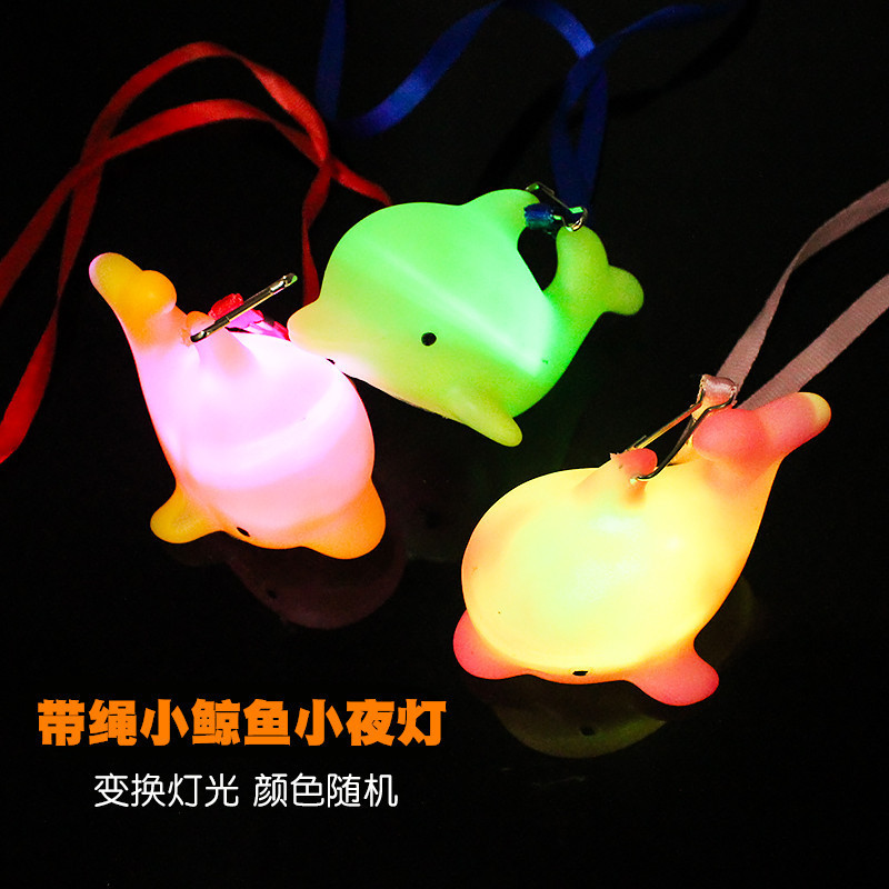 Nueva lámpara de noche de cuerda grande con delfines de cuerda lámpara de noche juguetes luminosos microcomercial empujar código de barrido pequeño regalo