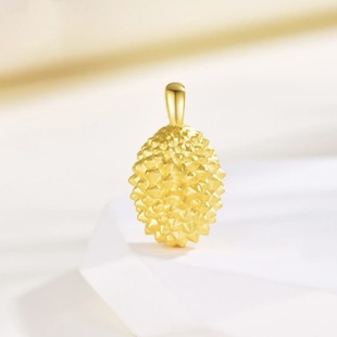 Gold 999 Durian Pendant Shuibei Pure Gold 3D 5D Hard Gold Live Group Purchase Gift Clavicle Chain Jewelry Wholesale