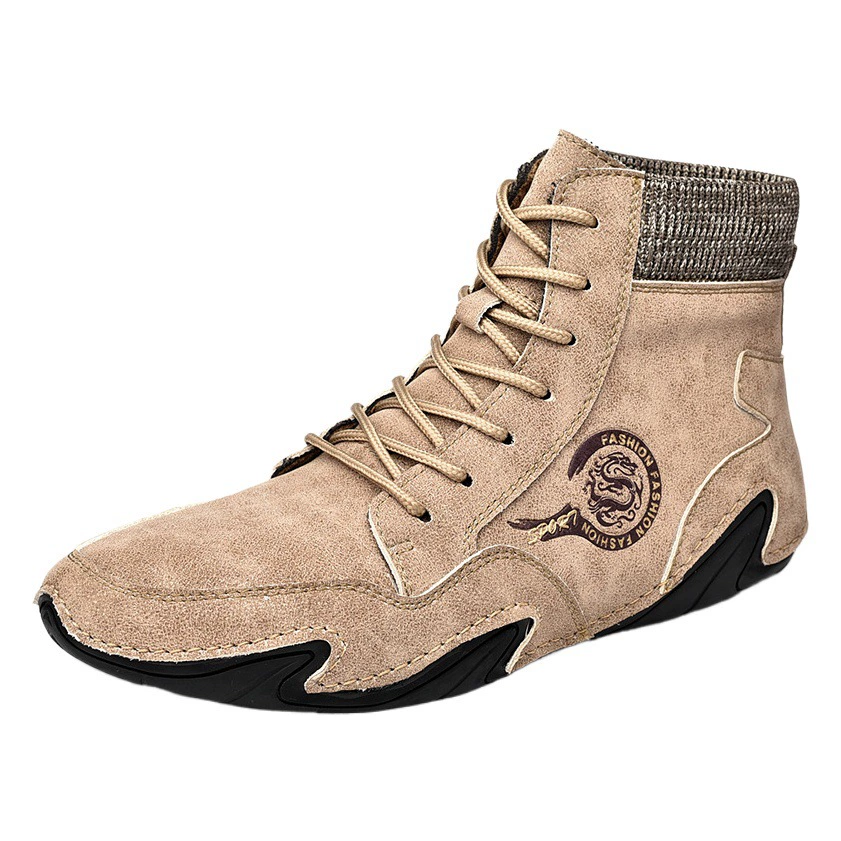 Осенне-зимняя новая мужская обувь с осьминогом, модная британская повседневная обувь, мужские ботинки челси, натуральная кожа, трансграничная обувь больших размеров