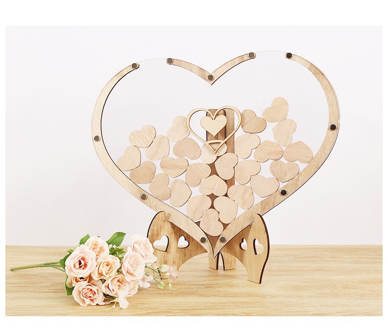 Valentine's Day Simple Style Heart Shape Wood Banquet Party Decorative Props display picture 1