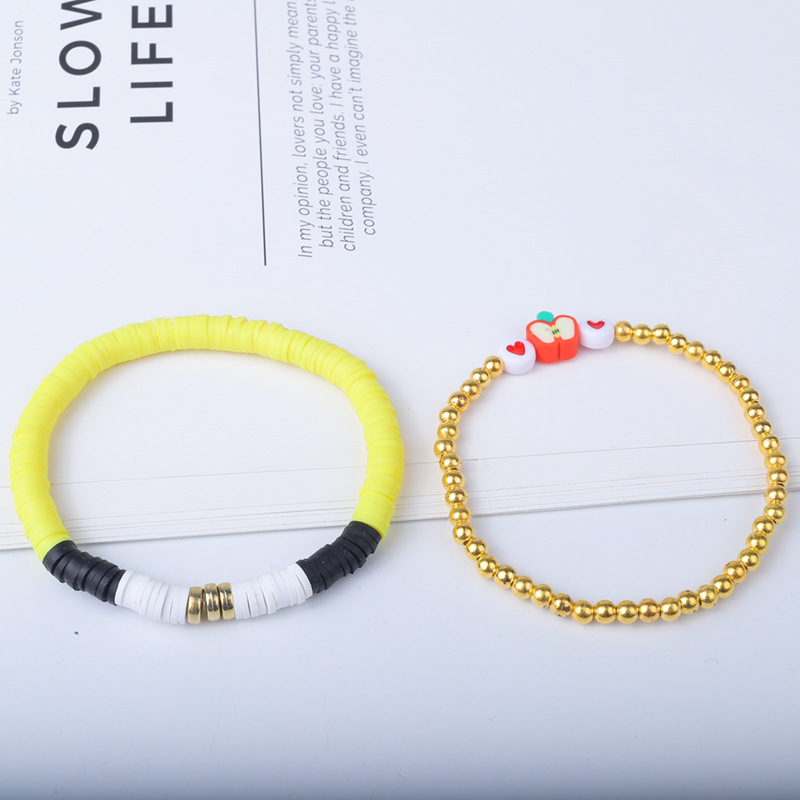 25g Weight Bracelets Classification soft clay Chain Material 1 Set Quantity Holiday, Daily Occasion soft clay Material Letter Pattern Unisex Gender Sweet Style Sweet Letter Soft Clay Wholesale Bracelets 4
