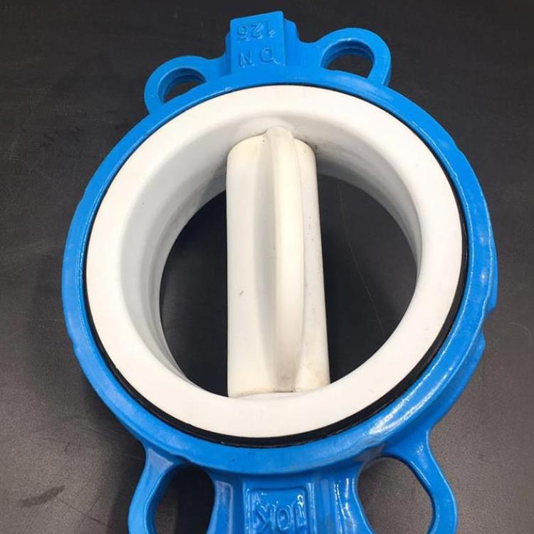 D671F46-16P 不锈钢气动对夹衬氟蝶阀 带信号反馈 气动防腐蝶阀