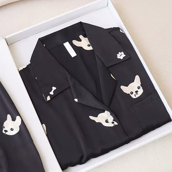 Jacquard-Black French Bulldog Suit