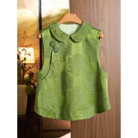2026高级宽松型马夹百搭常规民族风秋季无袖中国风女薄款提花精致