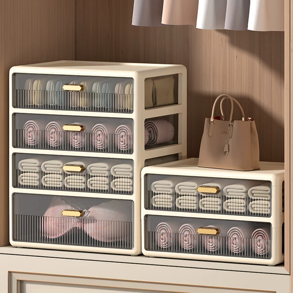 Pack underwear underwear socks three-in-one storage box drawer type finishing box artifact compartment household plastic storage box