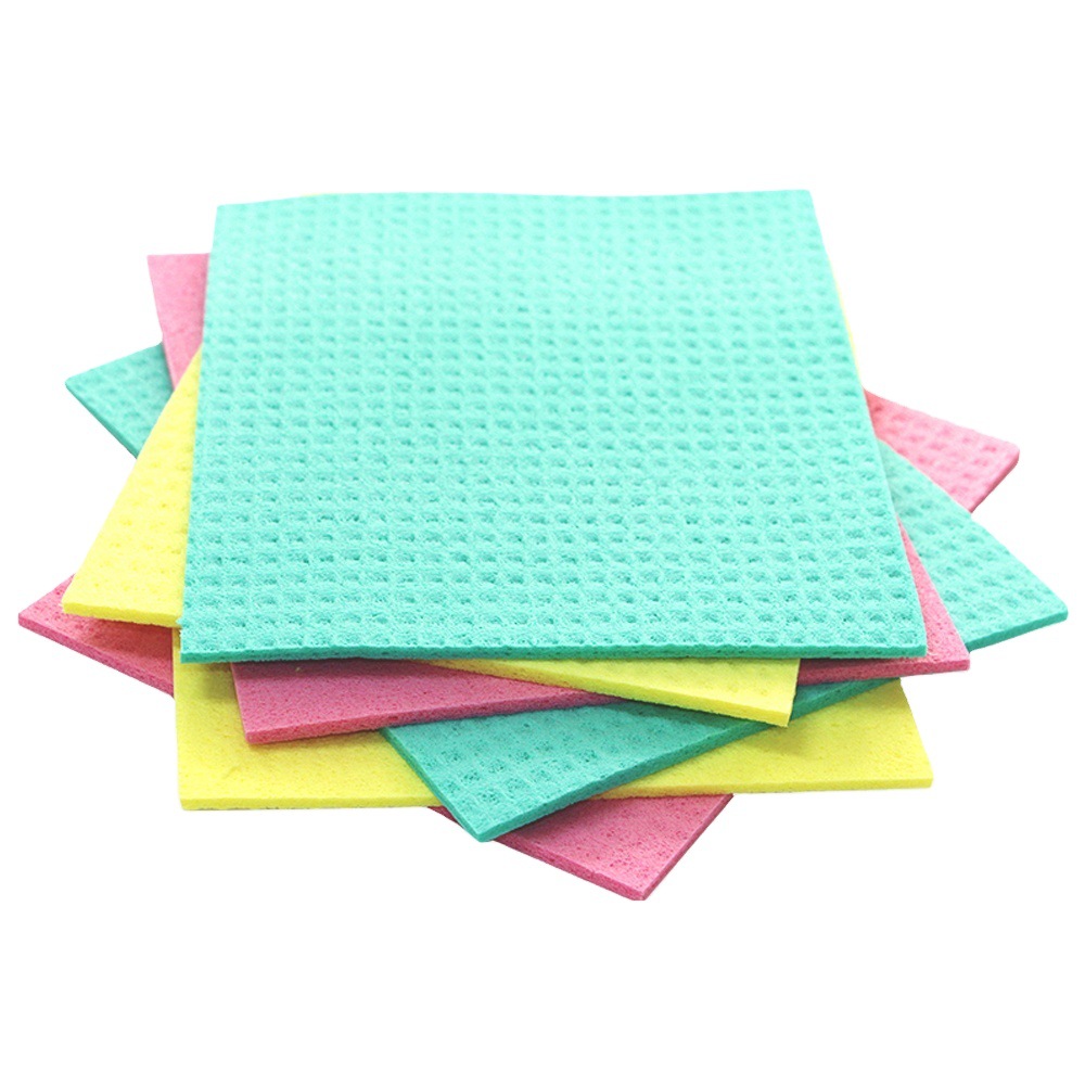 厨房清洁用品抹布洗碗巾西班牙木浆棉厨房吸水洗碗海绵百洁布批发