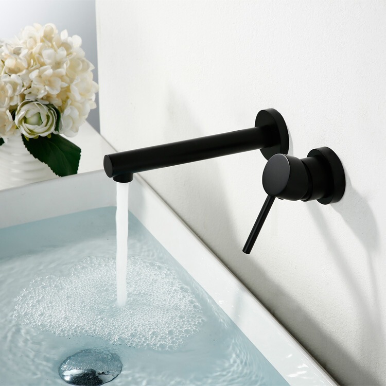 Concealed Bathroom Faucet, All-Copper, Wall-Mounted, Pre-Installed, Wall-Ported, Dual-Use Hot and Cold Water Faucet, Cross-Border Concealed Bathroom Faucet, All-Copper, Wall-Mounted, Pre-Installed, Wall-Ported, Dual-Use Hot and Cold Water Faucet, Cross-Border