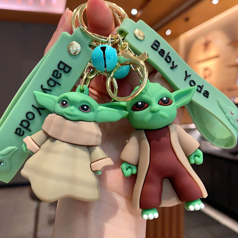 Amazon Star Wars keychain cross-border Yoda baby 3D 3D silicone doll couple car ornaments