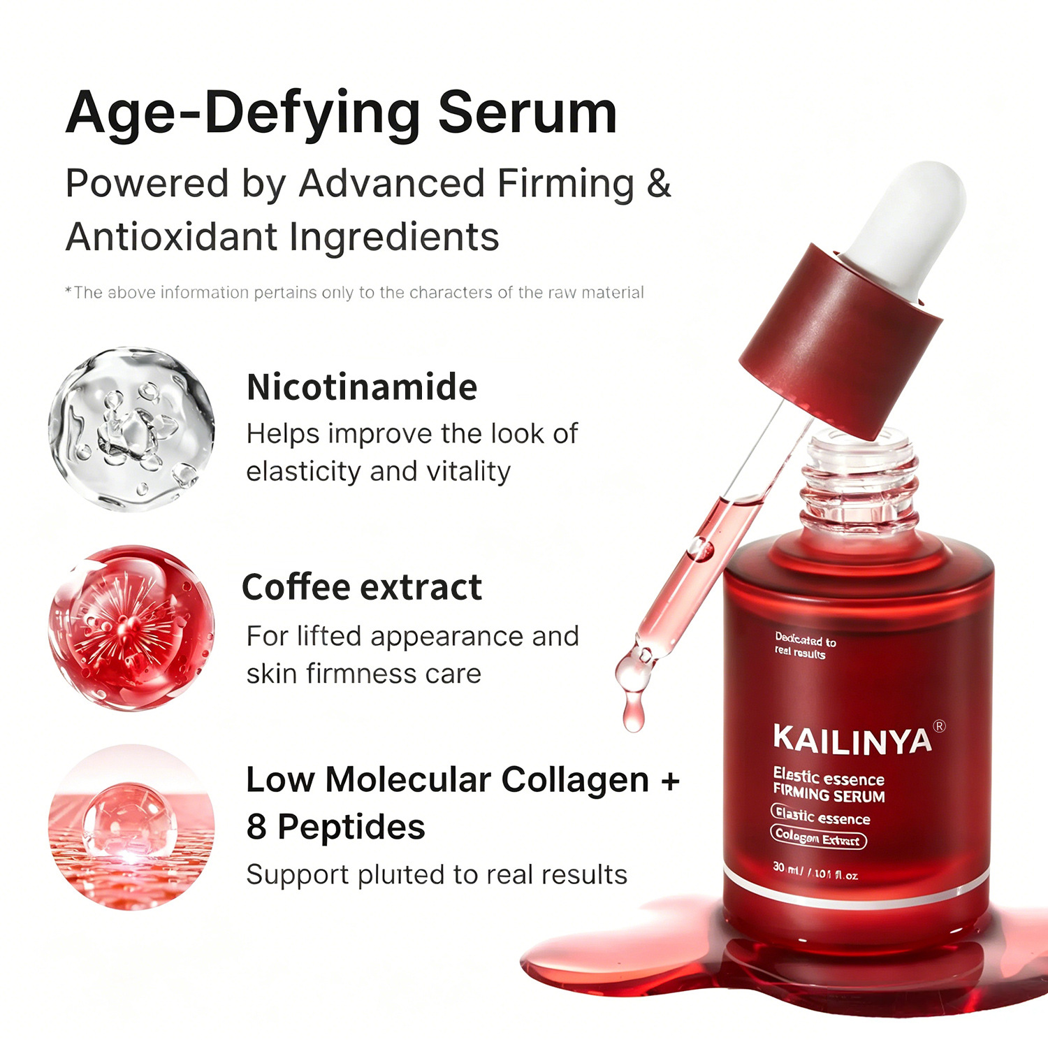Cross-Border Trade Collagen Firming and Elasticity Essence Serum with Niacinamide Brightening Skin Dropper Whitening Plumping Essence