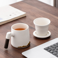Ceramic Tea Strainer Creative Mug with Lid Tea Infuser Cup Office Personal Water Cup Gift