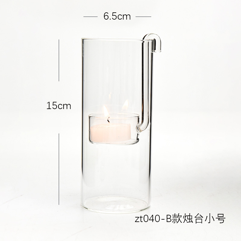 Creativo transparente hecho a mano candelabro de cristal gancho cilindro lámpara aceite Europea decoración del hogar decorativo Venta Directa fábrica al por mayor