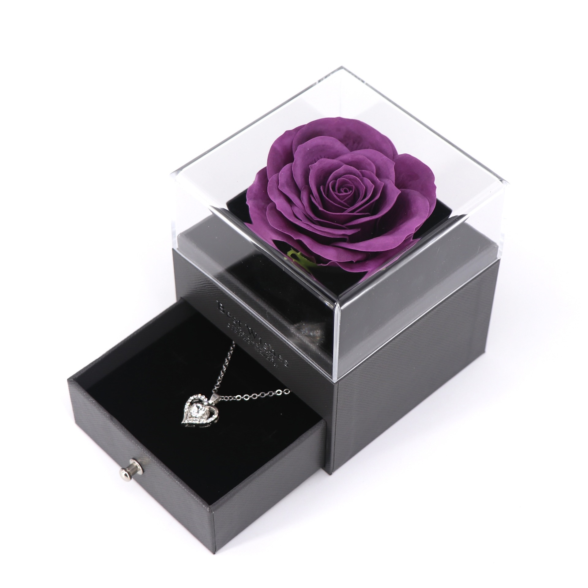 Joyero de flor de jabón púrpura