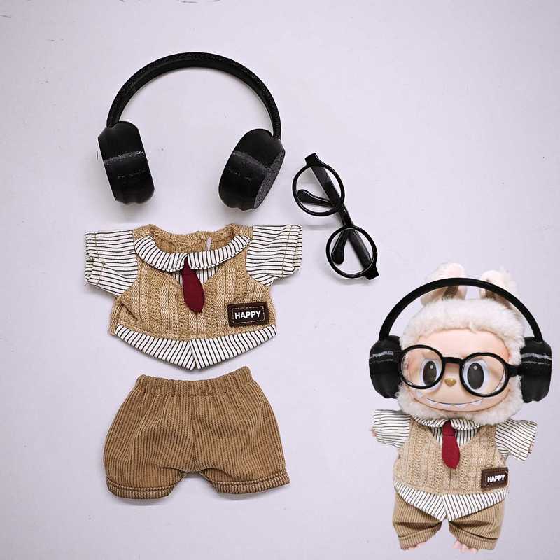 ラブブベビー服 1/2/3 世代 15cm17cm ラブブ服 ヘッドフォン カメラセット labubuv3 ベビー|undefined