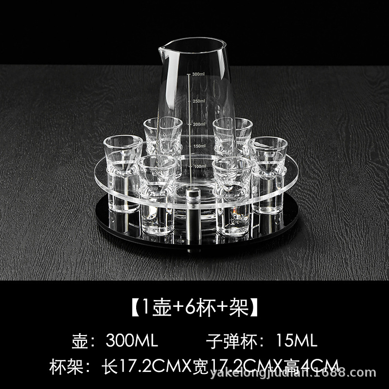 6 홀 블랙 라운드 랙 + 300ml 냄비 + 6 15ml 컵