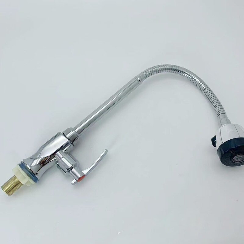 工厂直销电镀万向水龙头两档出水厨房菜盆水槽防溅水立式单冷龙头|undefined