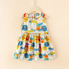 Baby Girl's Cute Animal Short A-line Skirt Dress for Summer - A Sweet and Playful Outfit for Young Girls