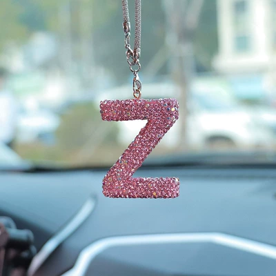Car hanging | clay car interior accessories - z-letter-car-pendant-pink