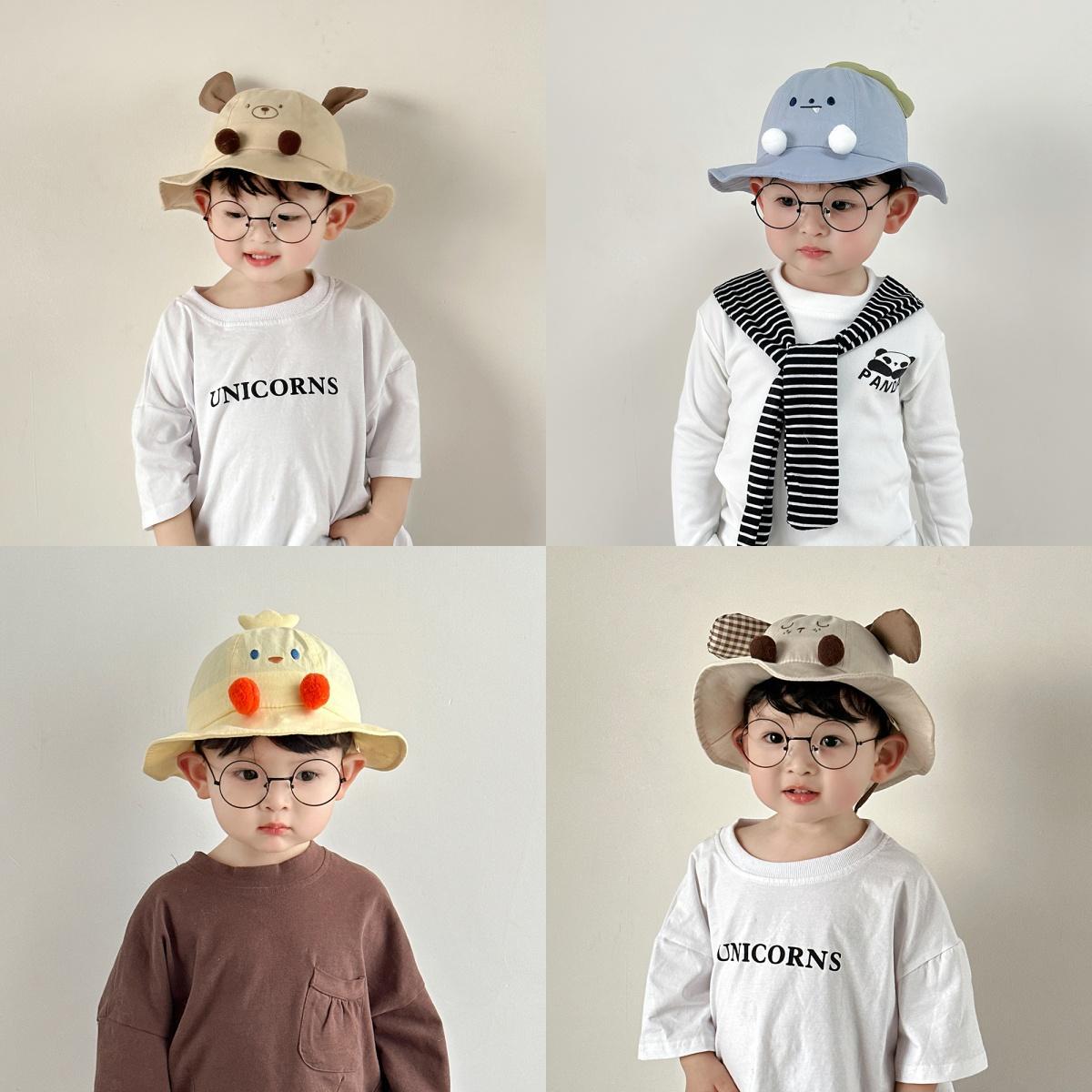 Sombrero de pescador bebé primavera y otoño verano delgado sombrero de sol para niños niñas y niñas bonitos sombreros de sol de dibujos animados