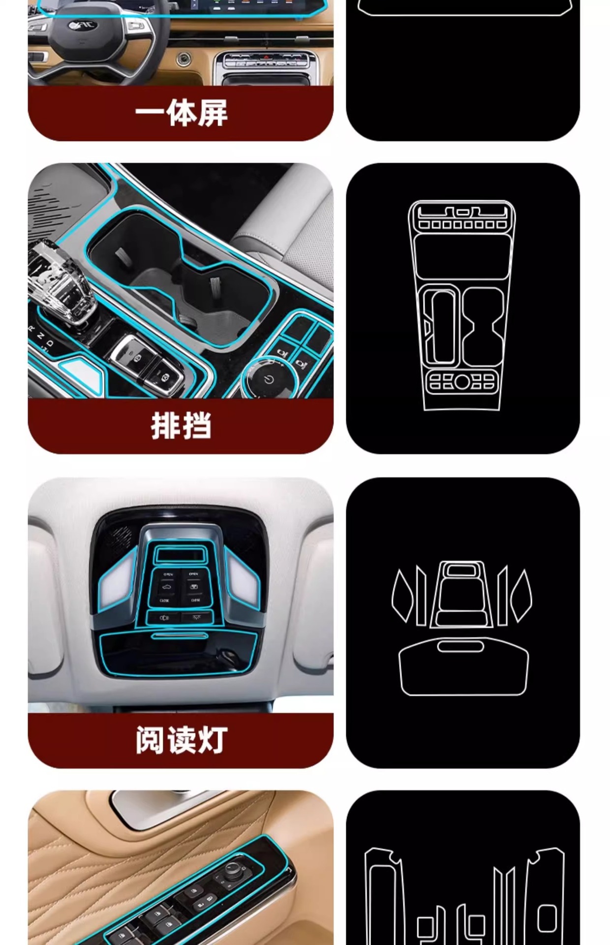 Jianghuai Ruifeng Rf8 Interior Protective Film, Central Control Film, Instrument Navigation Screen Tempered Film, Special Modification Accessories