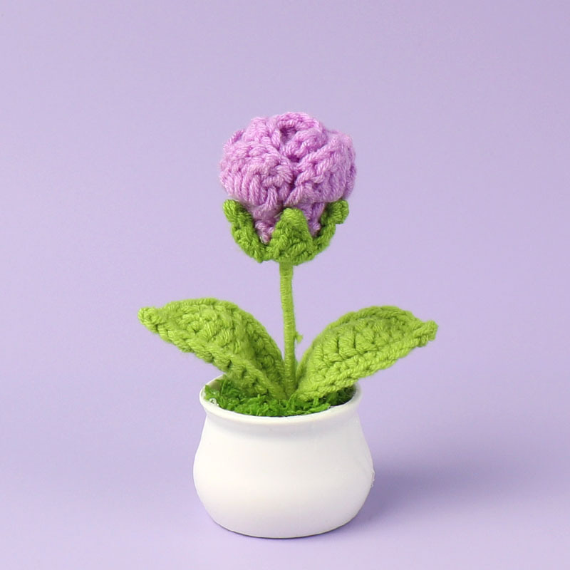 完成品クロスボーダーニットウールひまわり鉢植え造花研究デスクトップ装飾品卒業子供の日の小さなギフト|undefined