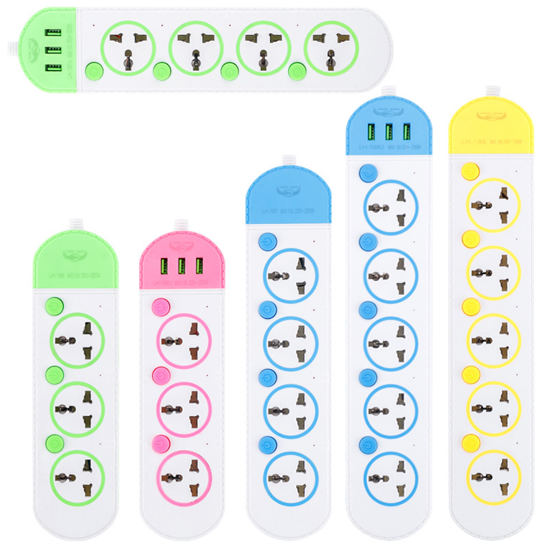 Interruptor multi-interruptor independiente interruptor de control parcial enchufe lateral multi-enchufe 3 enchufe de carga USB