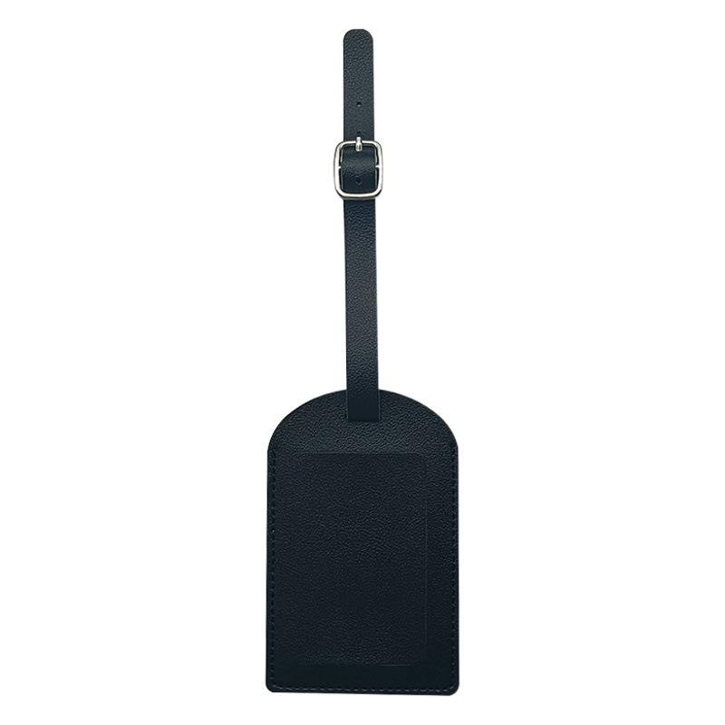 En stock gruesa pu cuero tarjeta de embarque horizontal y vertical Flip con bolsa hardware hebilla libre dentro de la firma etiqueta de equipaje de papel