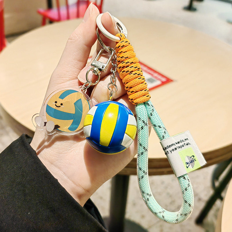 Bonito bádminton tenis voleibol fútbol baloncesto rugby llaveros bolsas escolares para hombres y mujeres colgantes de tenis de mesa regalos