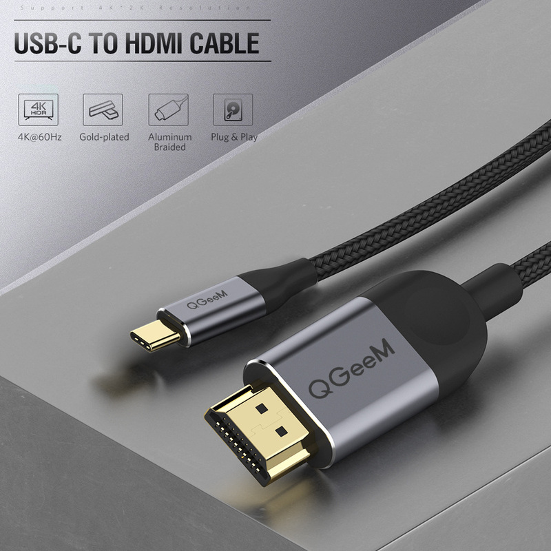 USB Type C to HDMI adapter 4k @ 60hz/30hz hd cable connection mobile phone laptop computer power USB Type C to HDMI adapter 4k @ 60hz/30hz hd cable connection mobile phone laptop computer power