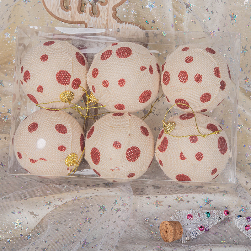 En stock Navidad diseño de impresión colorido árbol de Navidad decoración de espuma paño colgante bola 8cm6 traje de Navidad bolas