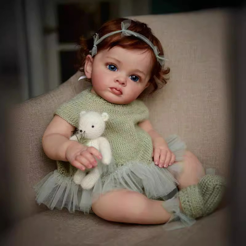 Muñecas de pulgada de muñecas acompañantes de muñecas de cabello hechas a mano puro muñecas de bebé pesadas 24 como un niño nacido Henghua