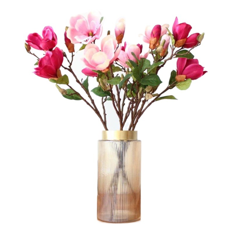 Flores artificiales de magnolia clásicas, flores de seda, flores decorativas para bodas en salas de estar, materiales de flores de magnolia, envío transfronterizo.