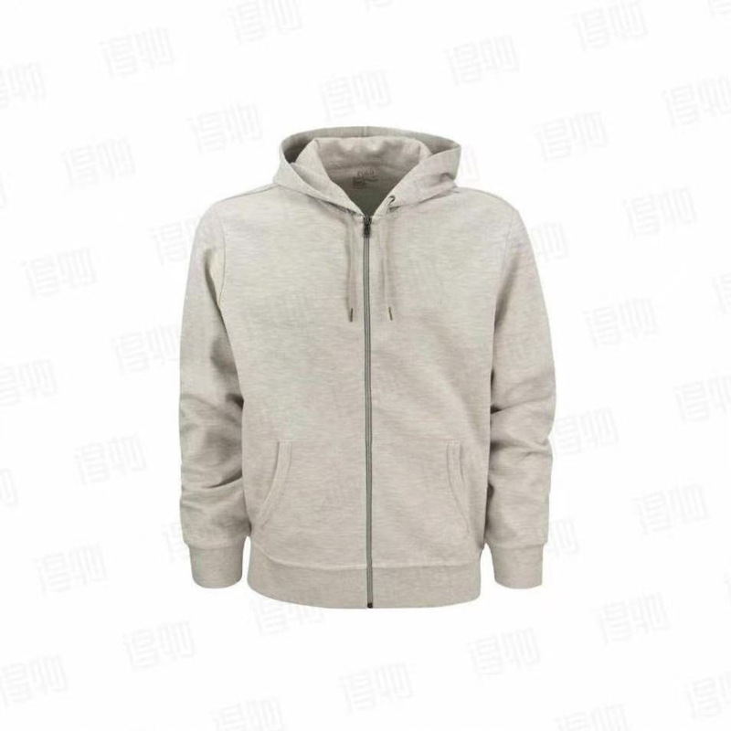 Paul Howard Cross-Border Qr Code Scannable Pony Logo Embroidered Basic Unisex Sweatshirt Jacket with Zipper and Hood, Lightweight Style